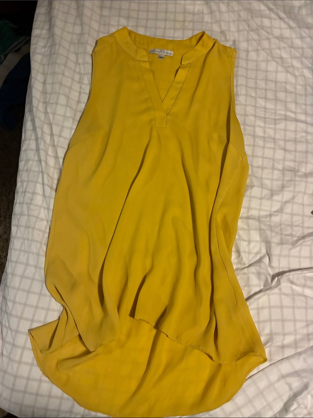Joie Mustard Yellow Sleeveless V-Neck Silk Camisole